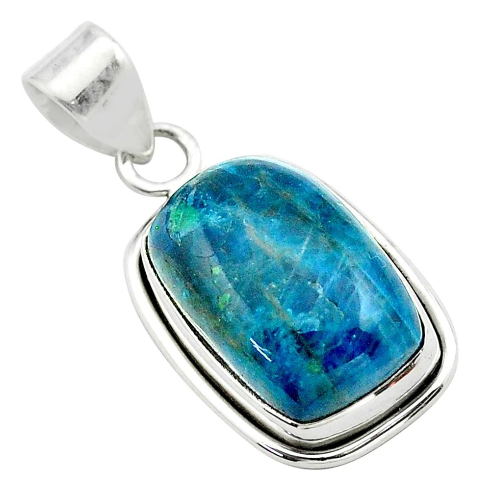 12.36cts natural blue apatite (madagascar) 925 sterling silver pendant t53924