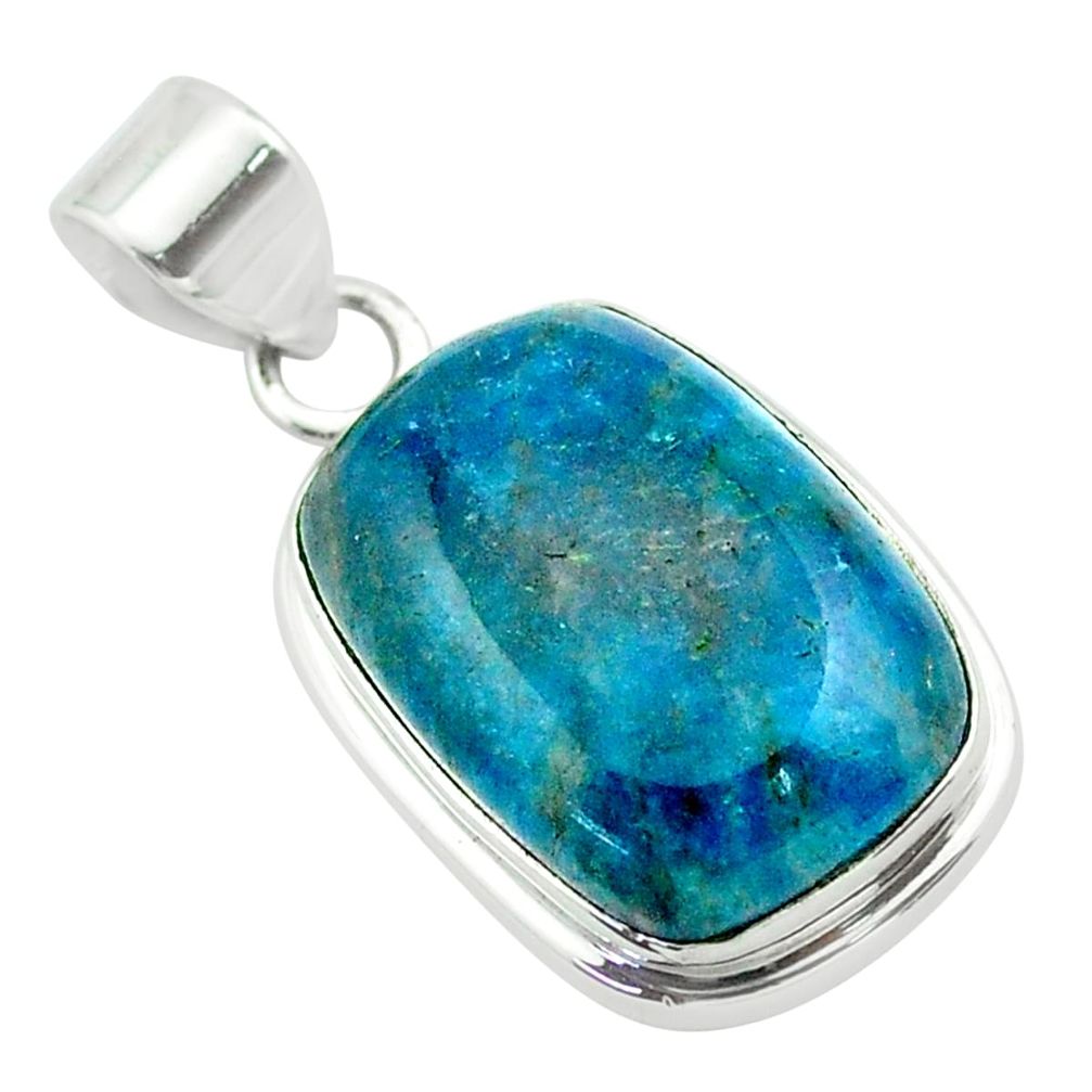 18.68cts natural blue apatite (madagascar) 925 sterling silver pendant t53936
