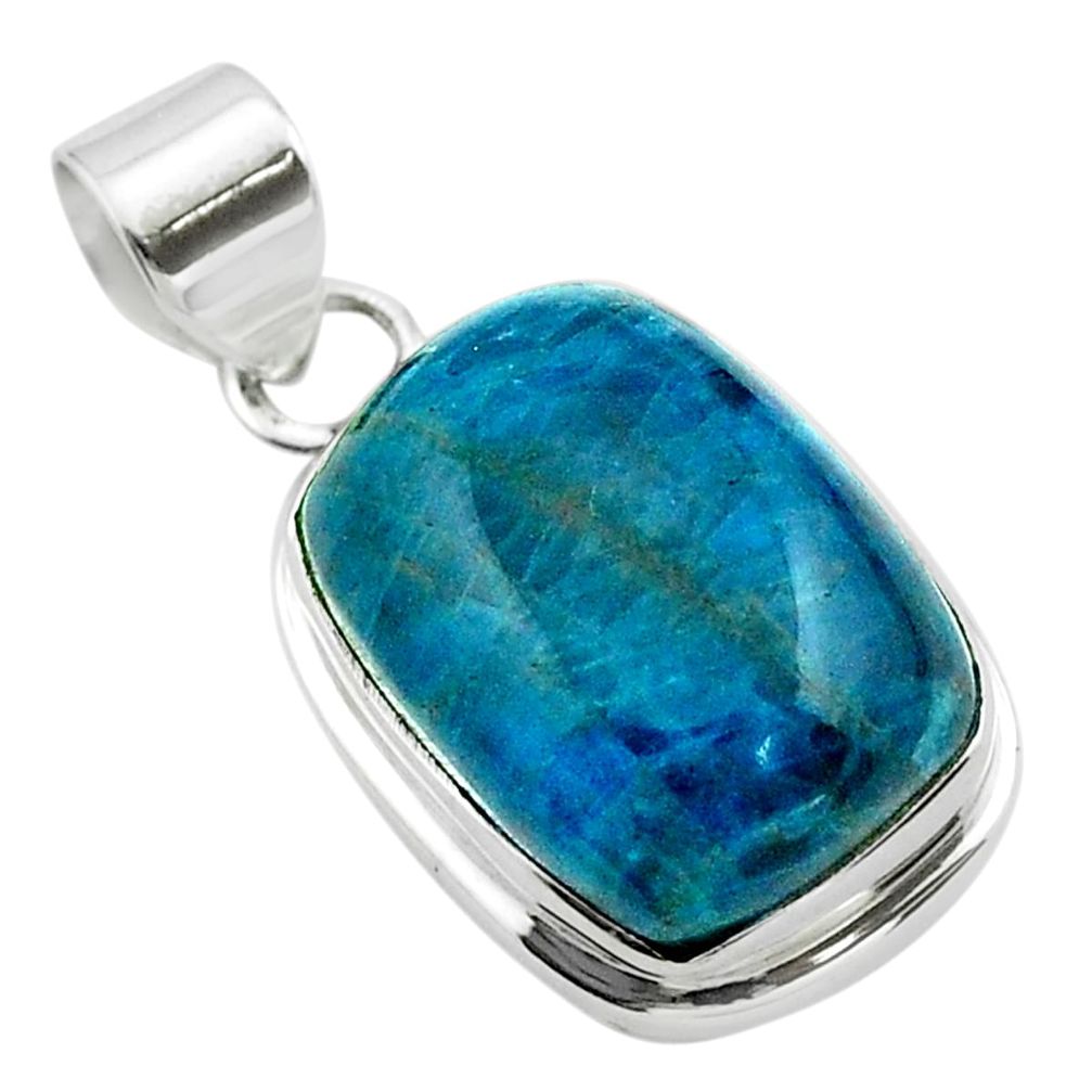 14.41cts natural blue apatite (madagascar) 925 sterling silver pendant t53945