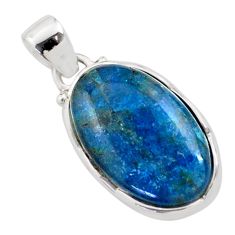 14.12cts natural blue apatite (madagascar) 925 sterling silver pendant t77839