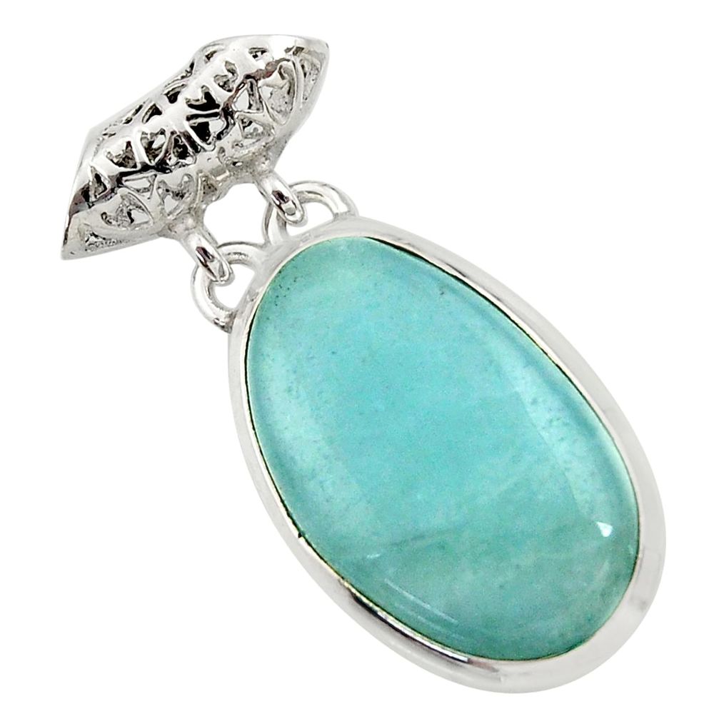  blue aquamarine 925 sterling silver pendant jewelry d45509