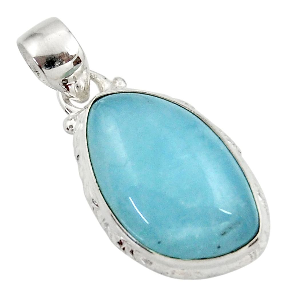  blue aquamarine 925 sterling silver pendant jewelry d45510