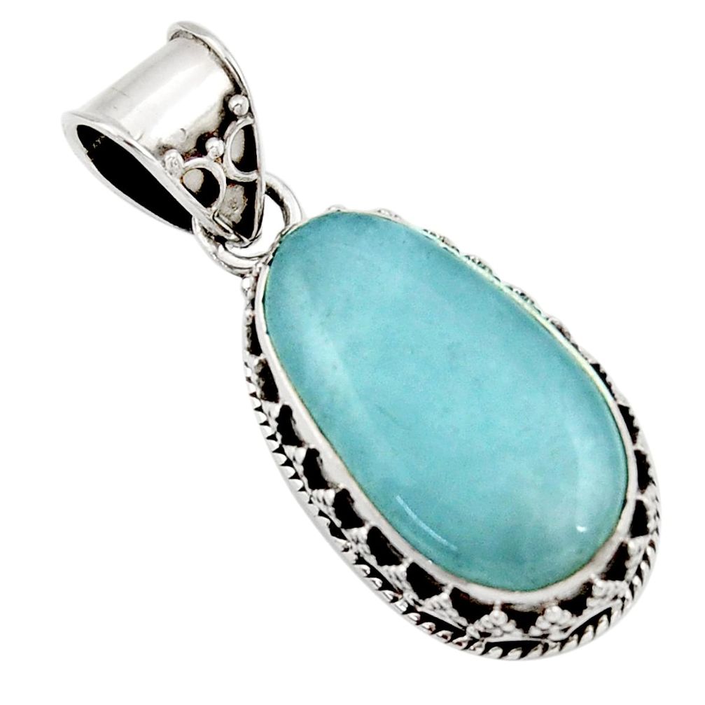  blue aquamarine 925 sterling silver pendant jewelry d45511