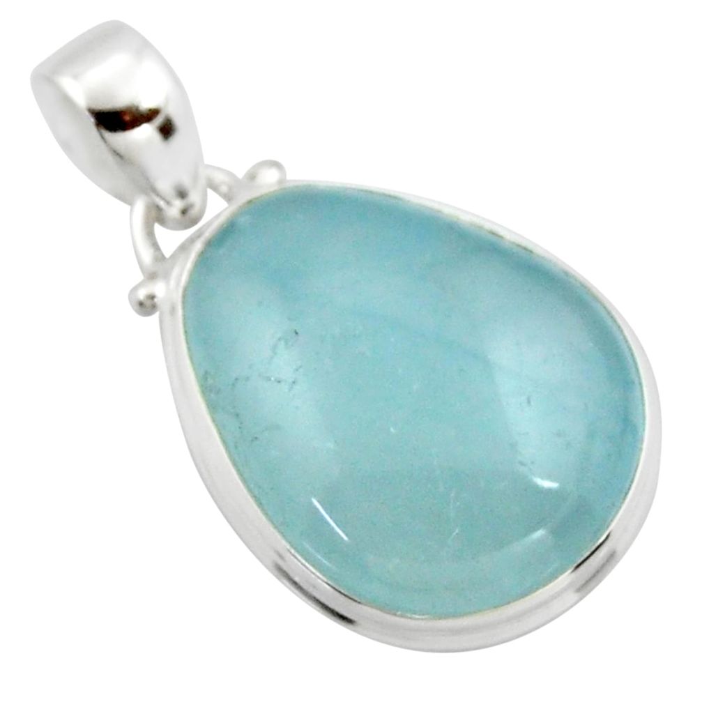 15.08cts natural blue aquamarine 925 sterling silver pendant jewelry r39702