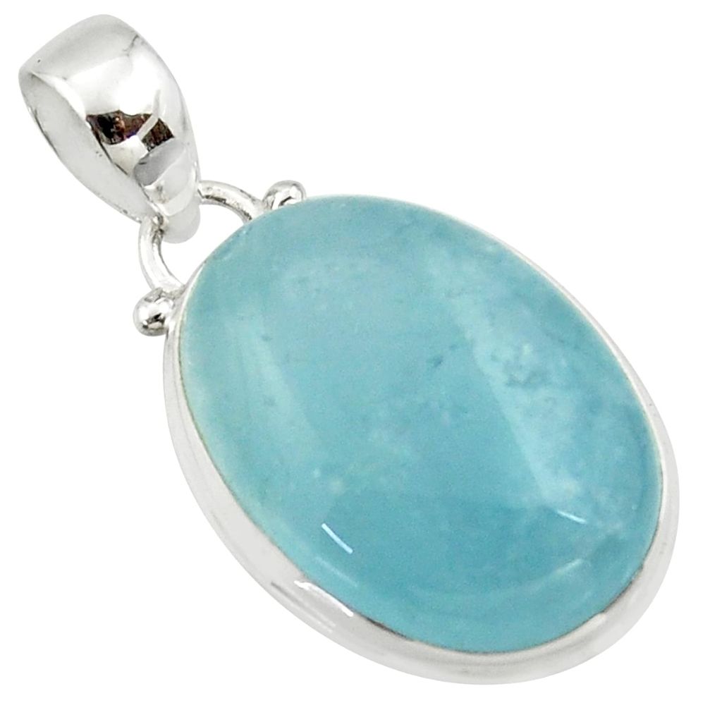 16.73cts natural blue aquamarine 925 sterling silver pendant jewelry r39706