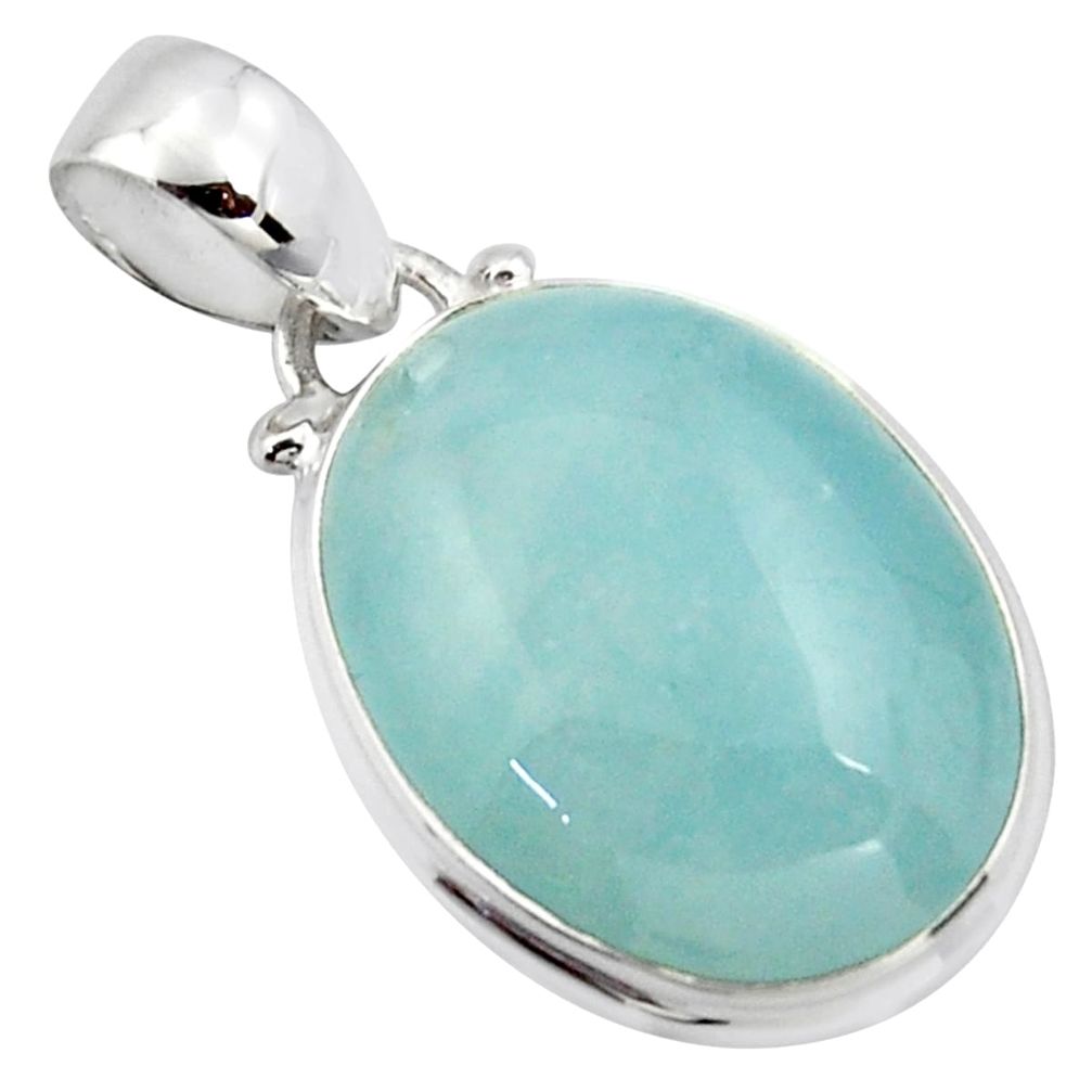 13.70cts natural blue aquamarine 925 sterling silver pendant jewelry r39707