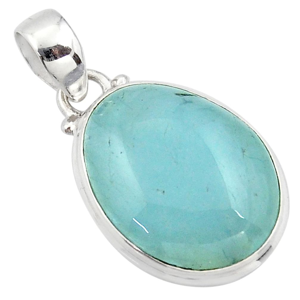 15.08cts natural blue aquamarine 925 sterling silver pendant jewelry r39710