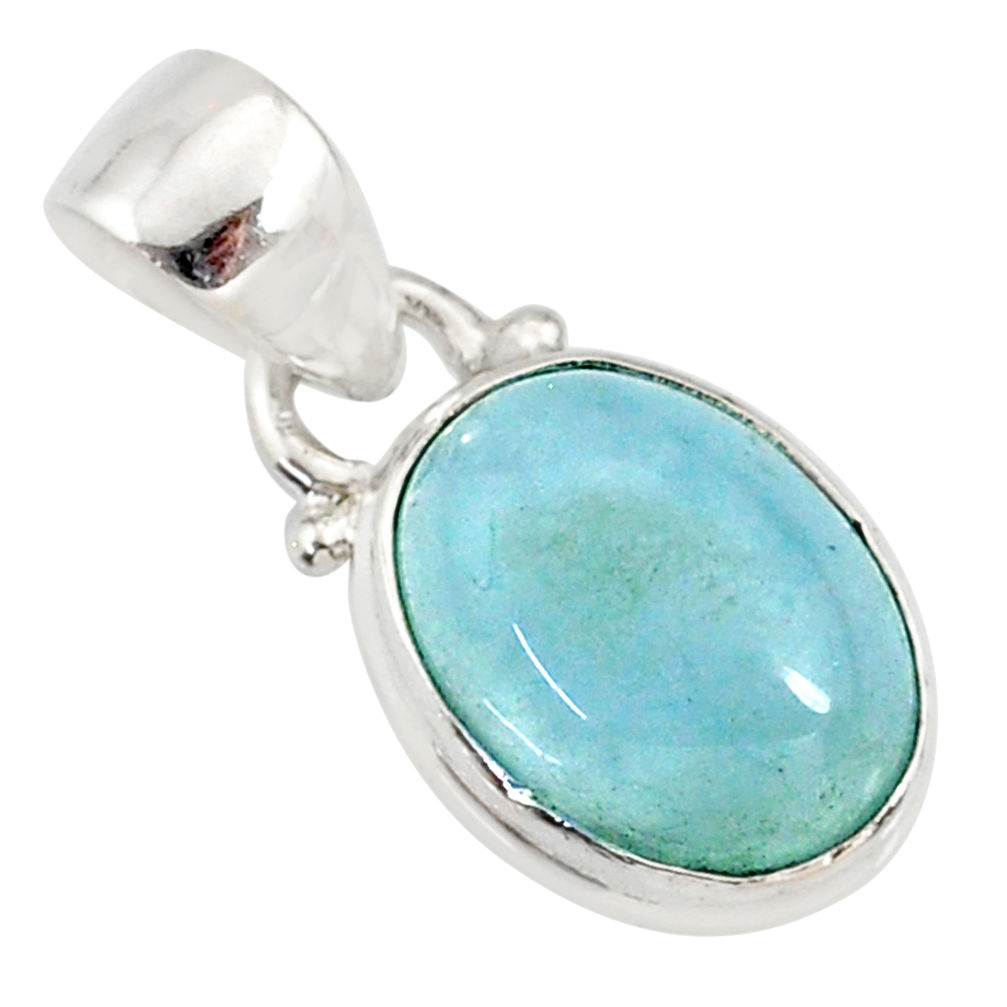4.54cts natural blue aquamarine 925 sterling silver pendant jewelry r78302