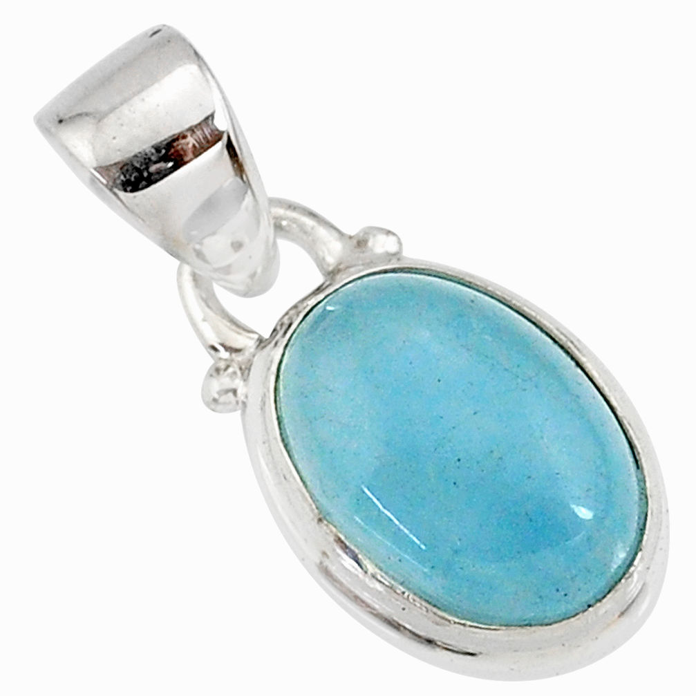 4.22cts natural blue aquamarine 925 sterling silver pendant jewelry r78312