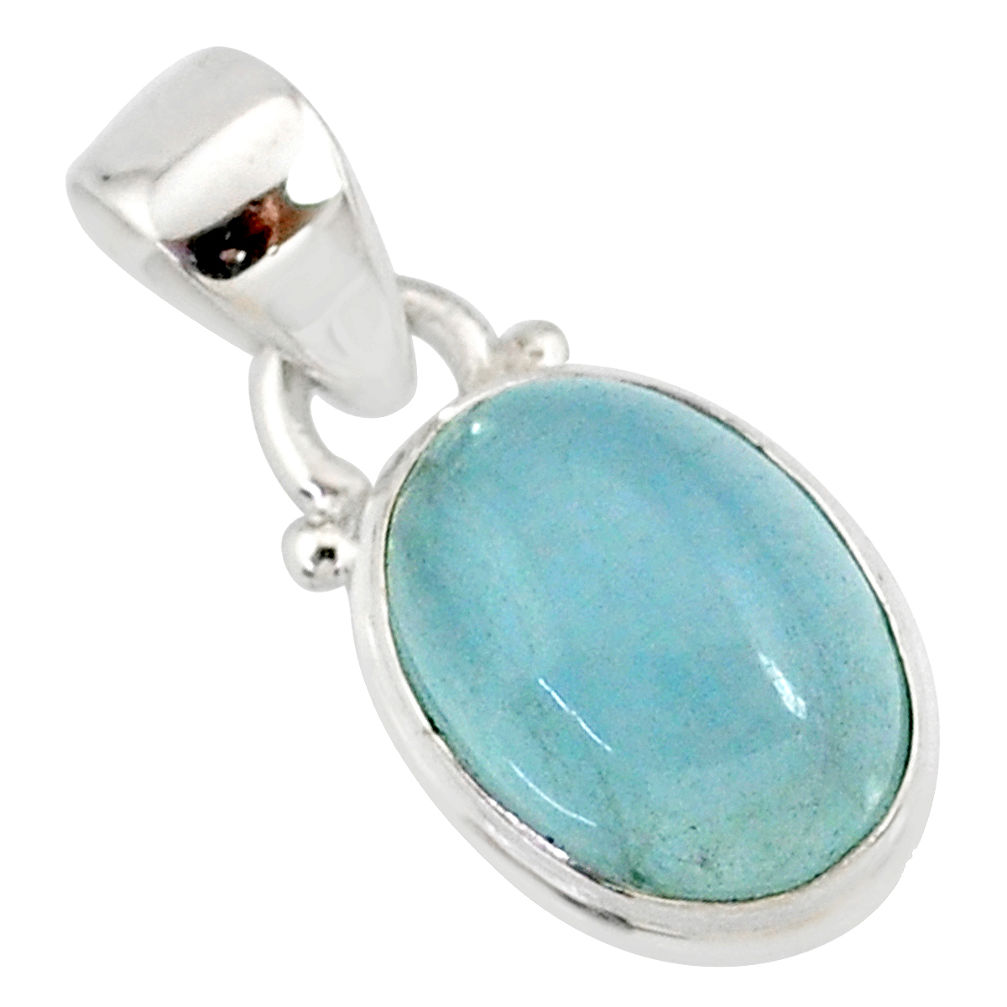 4.50cts natural blue aquamarine 925 silver handmade pendant r78326