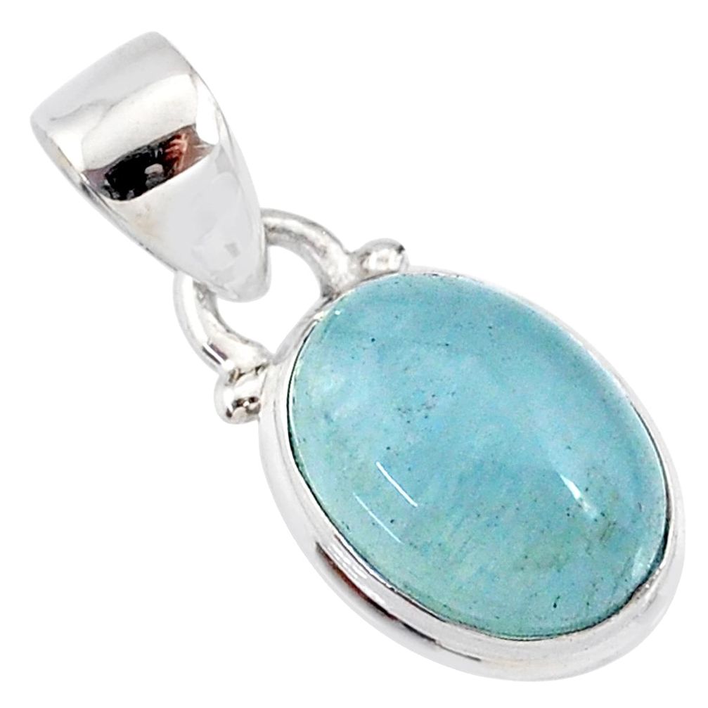 4.81cts natural blue aquamarine 925 silver handmade pendant r78331