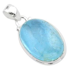 16.73cts natural blue aquamarine 925 sterling silver pendant jewelry t42741