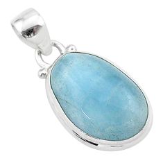 13.17cts natural blue aquamarine 925 sterling silver pendant jewelry t42742