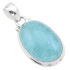 15.02cts natural blue aquamarine 925 sterling silver pendant jewelry t42743