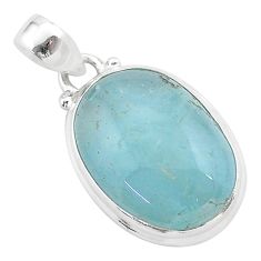 16.20cts natural blue aquamarine 925 sterling silver pendant jewelry t42745