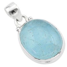 13.10cts natural blue aquamarine 925 sterling silver pendant jewelry t42749