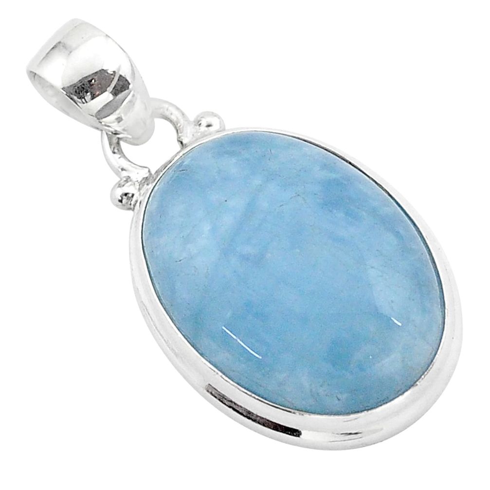 16.20cts natural blue aquamarine 925 sterling silver pendant jewelry t42758