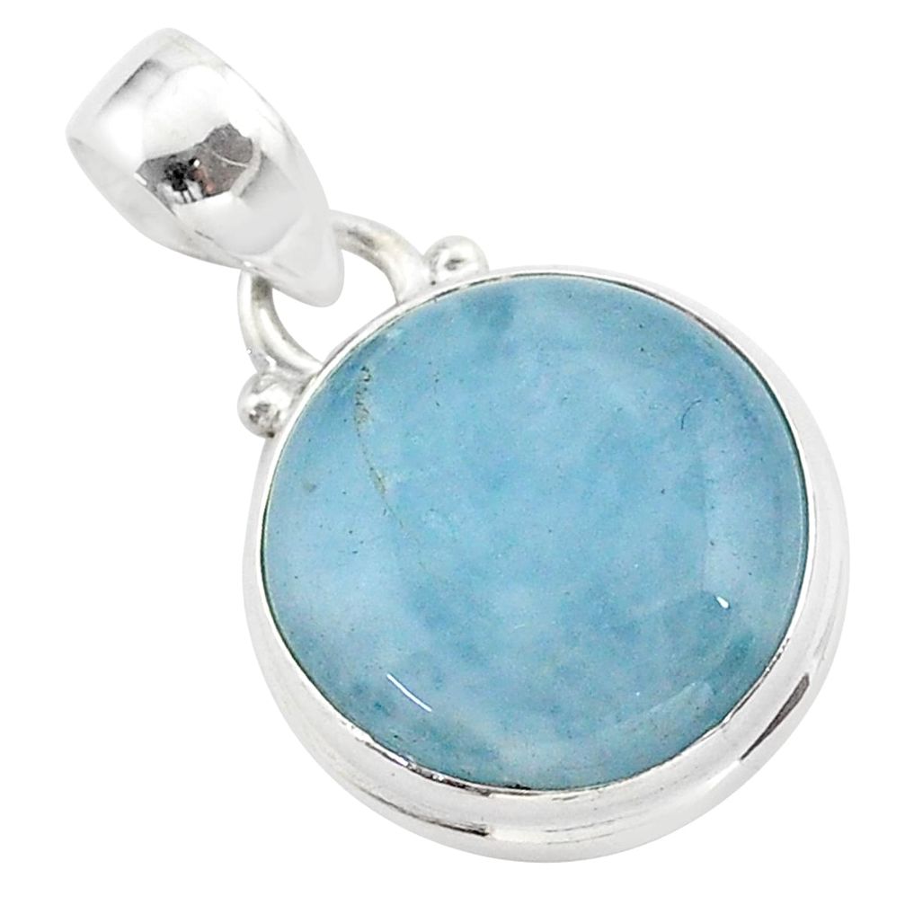 10.65cts natural blue aquamarine 925 sterling silver pendant jewelry t42759