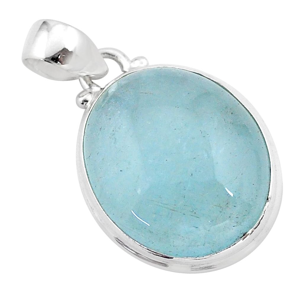 18.70cts natural blue aquamarine 925 sterling silver pendant jewelry t42765