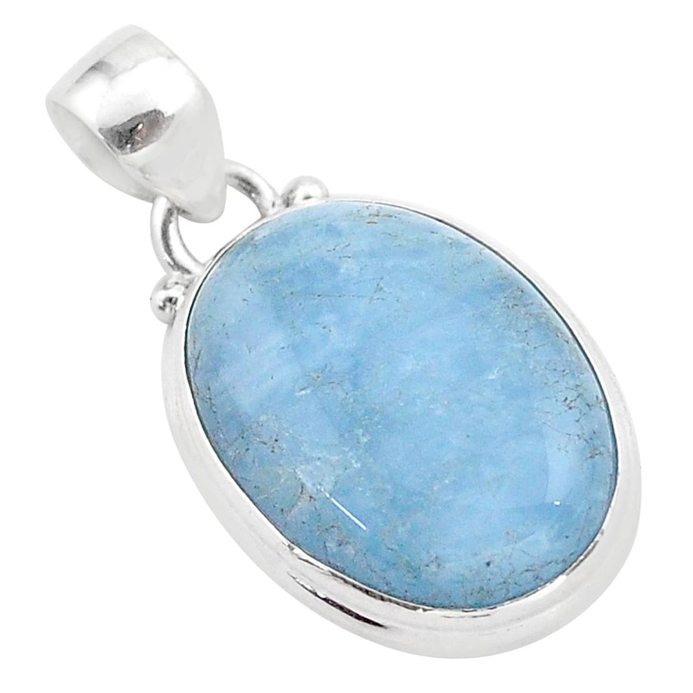 15.08cts natural blue aquamarine 925 sterling silver pendant jewelry t42772