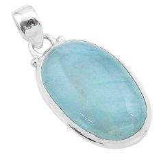 16.62cts natural blue aquamarine 925 sterling silver pendant jewelry t42776