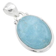 15.08cts natural blue aquamarine 925 sterling silver pendant jewelry t42779