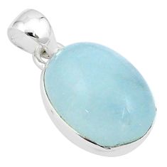 13.27cts natural blue aquamarine 925 sterling silver pendant jewelry u25661