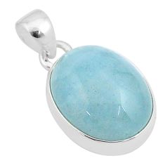 12.07cts natural blue aquamarine 925 sterling silver pendant jewelry u25681