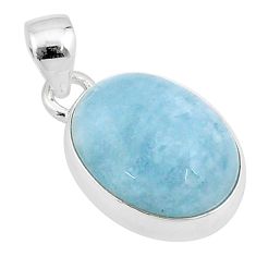 13.83cts natural blue aquamarine 925 sterling silver pendant jewelry u25693