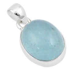 13.93cts natural blue aquamarine 925 sterling silver pendant jewelry u25698