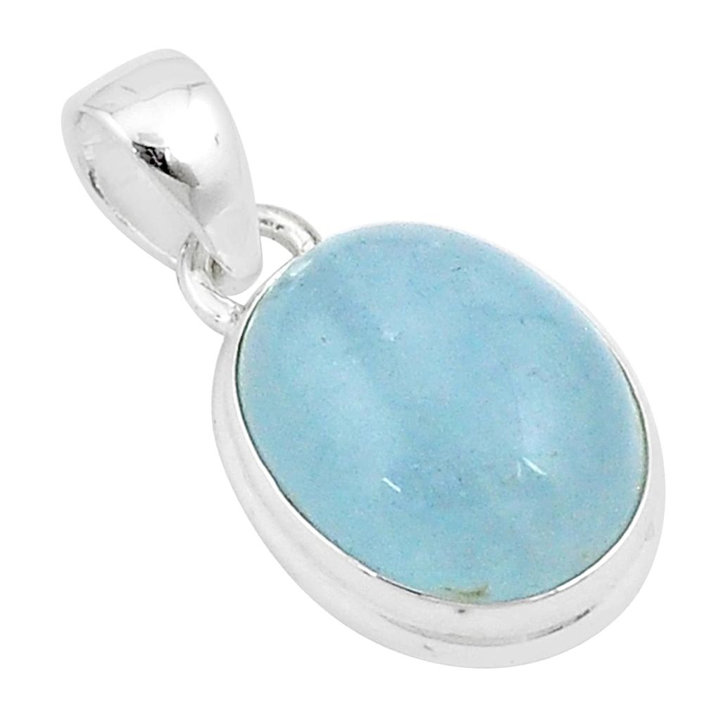 10.10cts natural blue aquamarine 925 sterling silver pendant jewelry u25707