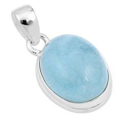 10.41cts natural blue aquamarine 925 sterling silver pendant jewelry u25719