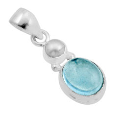 5.80cts natural blue aquamarine pearl 925 sterling silver pendant jewelry y93069