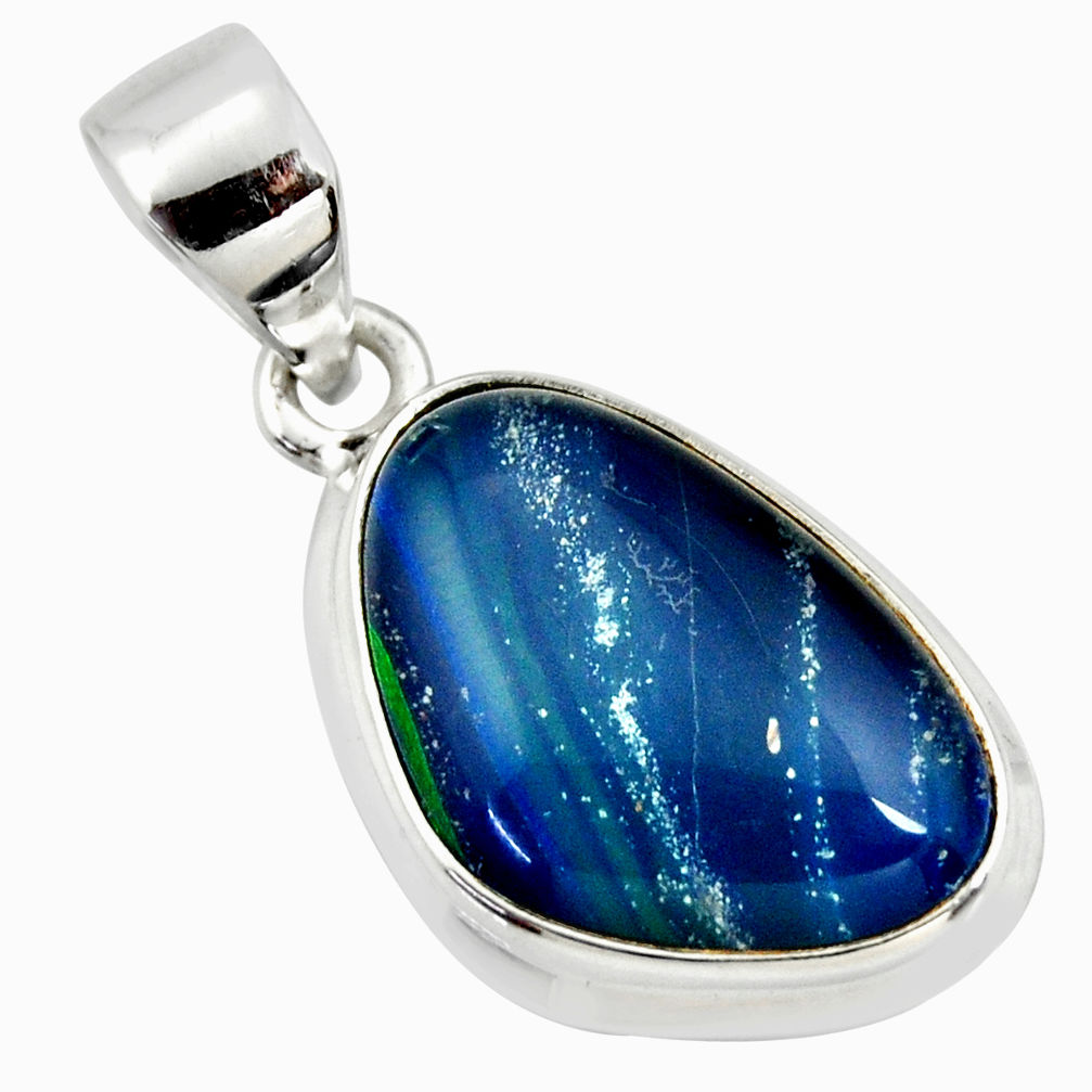 8.89cts natural blue australian opal triplet 925 sterling silver pendant r36149