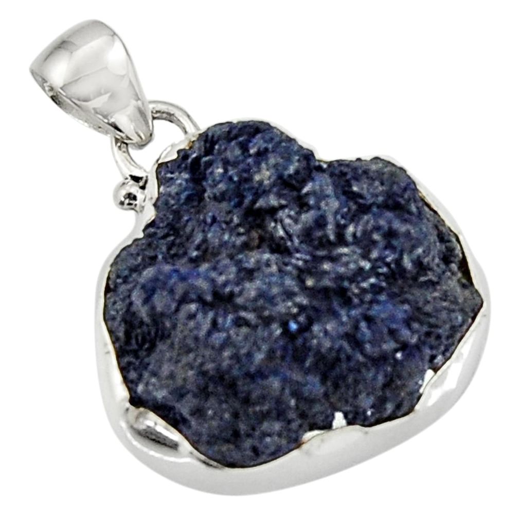 28.86cts natural blue azurite druzy 925 sterling silver pendant jewelry d44721