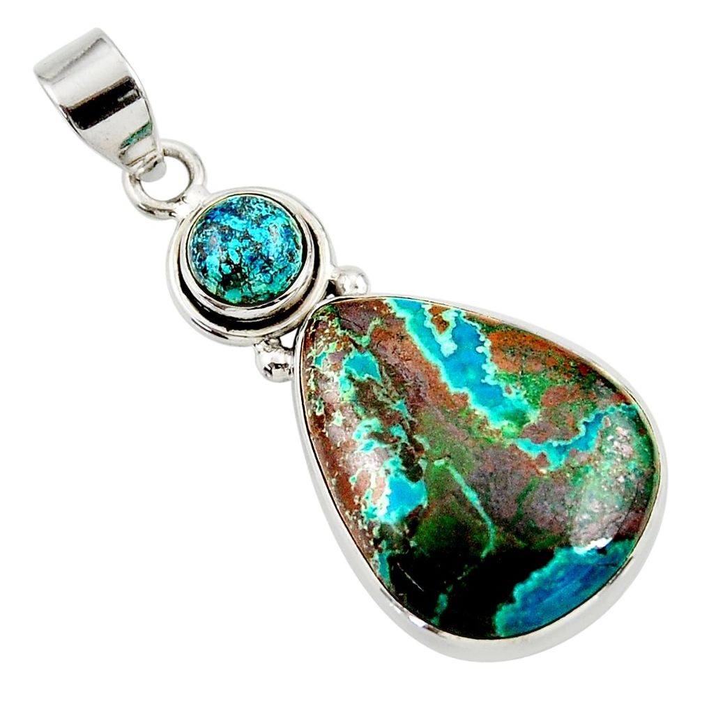  blue chrysocolla 925 sterling silver pendant jewelry d45401