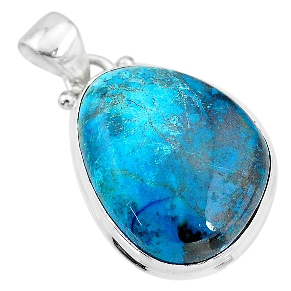 15.08cts natural blue chrysocolla 925 sterling silver pendant jewelry t4134