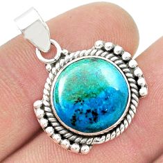10.37cts natural blue chrysocolla 925 sterling silver pendant jewelry u45062