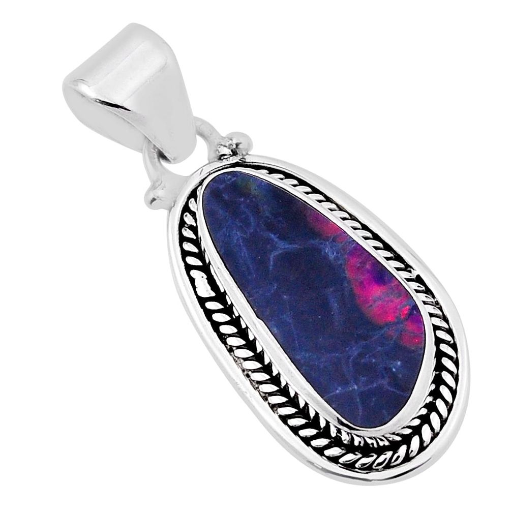 4.20cts natural blue doublet opal australian 925 sterling silver pendant n31635