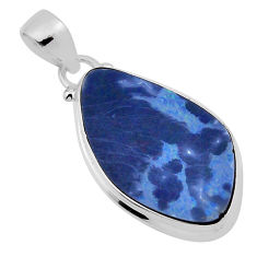 7.24cts natural blue doublet opal australian 925 sterling silver pendant n31664