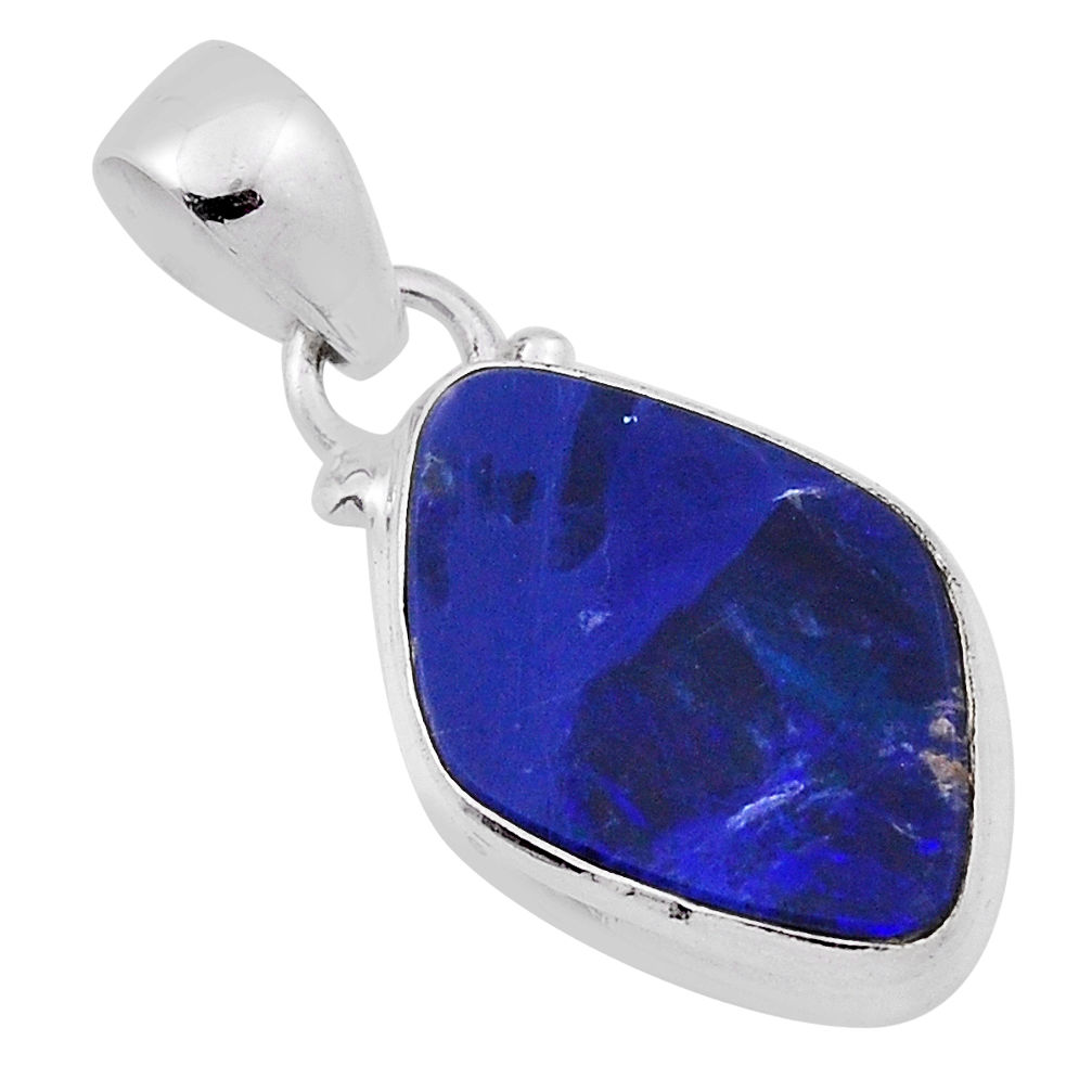 4.93cts natural blue doublet opal australian 925 sterling silver pendant n31667