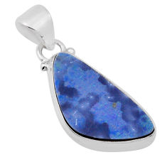 5.53cts natural blue doublet opal australian 925 sterling silver pendant n31677