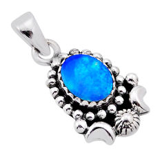 1.81cts natural blue doublet opal australian 925 sterling silver pendant n54017