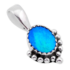 2.05cts natural blue doublet opal australian 925 sterling silver pendant n54070