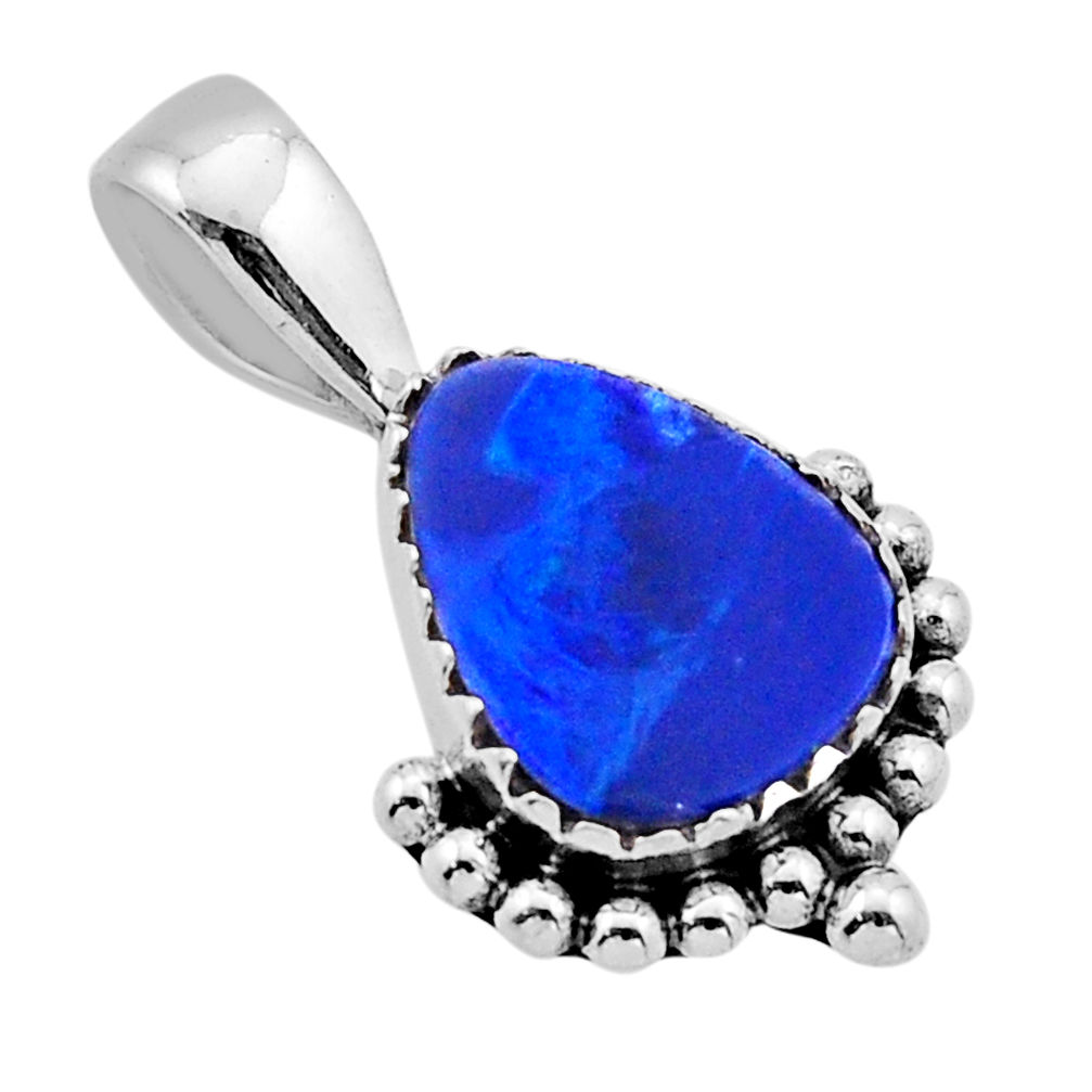 2.60cts natural blue doublet opal australian 925 sterling silver pendant n54082