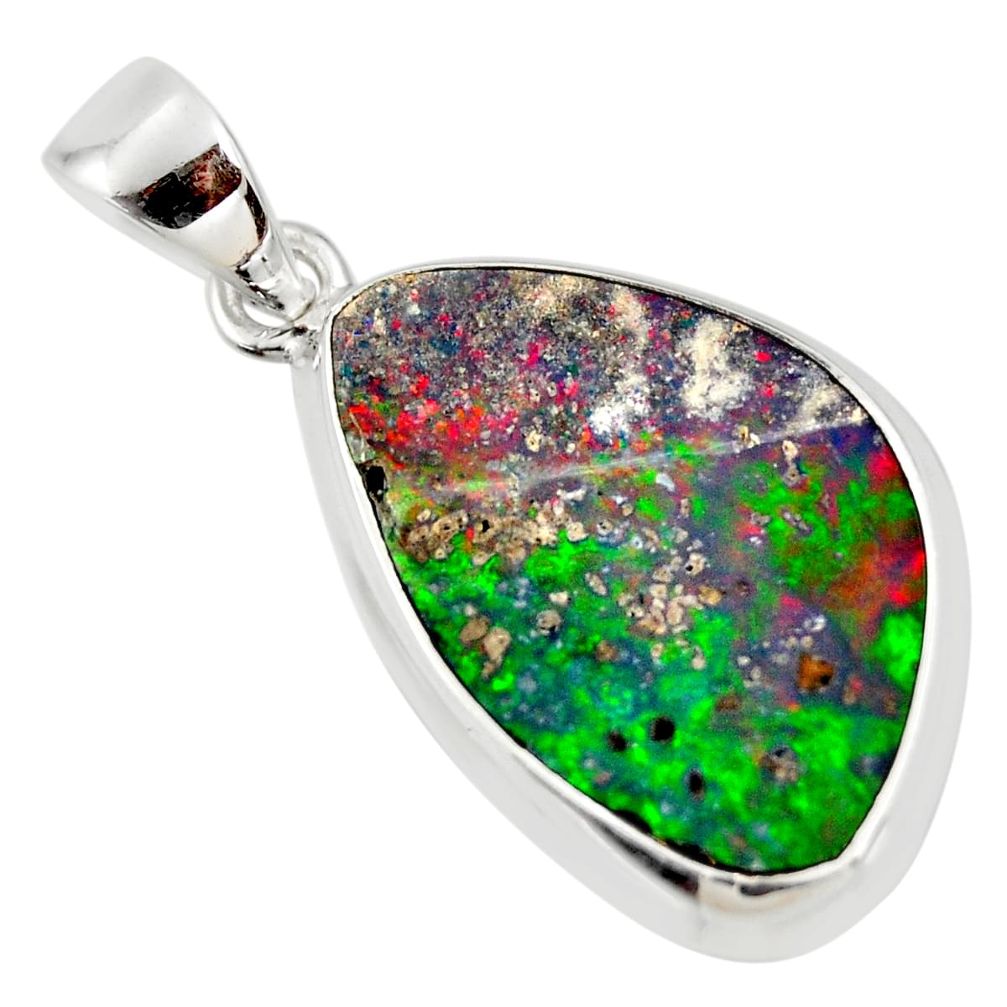 10.28cts natural blue doublet opal australian 925 sterling silver pendant r36102