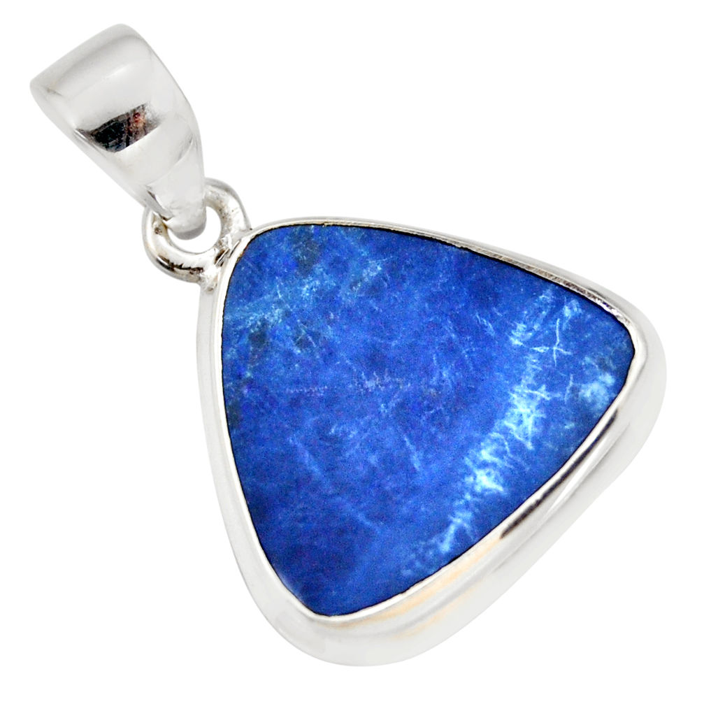 9.27cts natural blue doublet opal australian 925 sterling silver pendant r36103