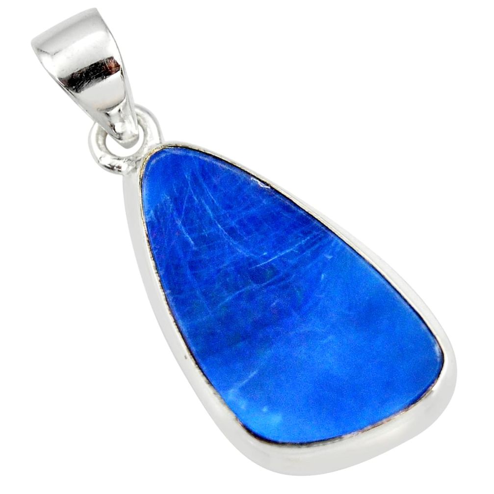 10.30cts natural blue doublet opal australian 925 sterling silver pendant r36120