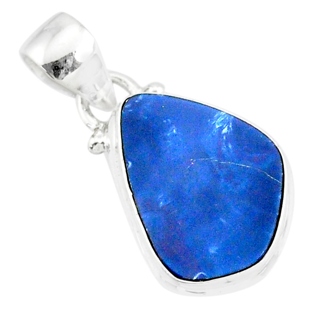 7.87cts natural blue doublet opal australian 925 sterling silver pendant r86185