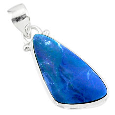 Clearance Sale- 8.49cts natural blue doublet opal australian 925 sterling silver pendant r86195